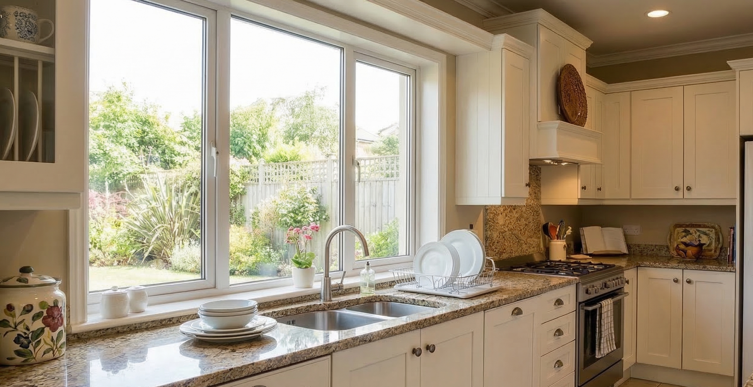 Kitchen before window treatments
